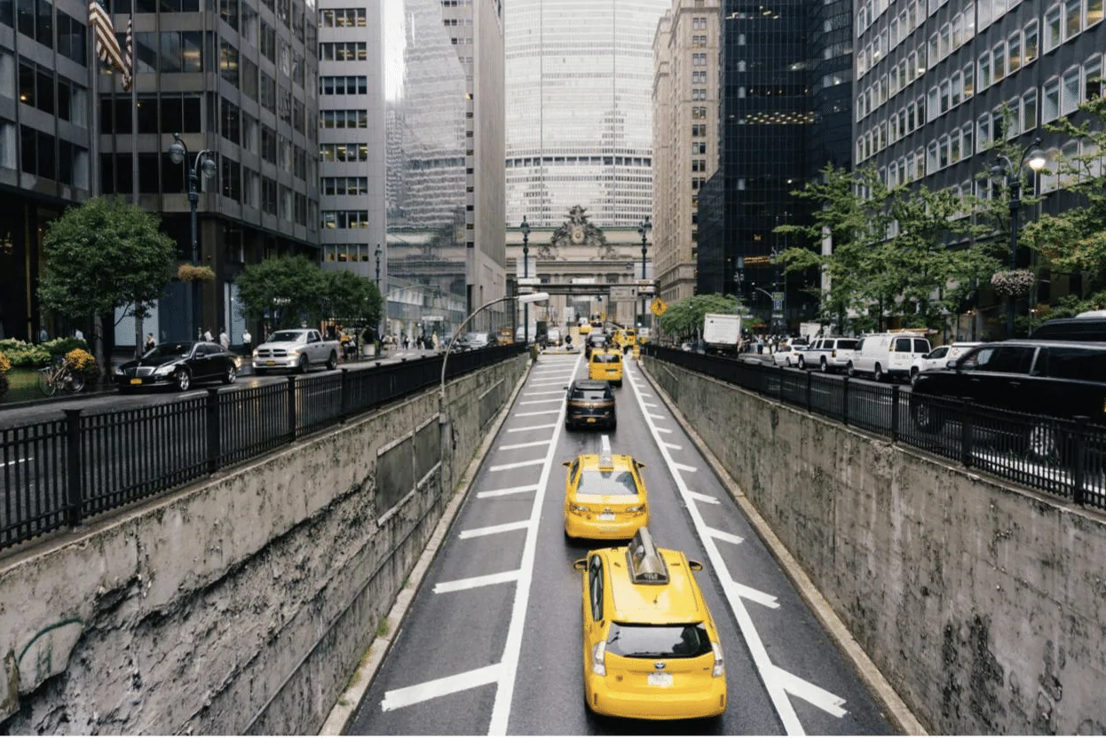 Yellow Taxis Lined up